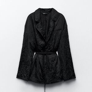 Zara Creased Satin Effect Kimono Jacket